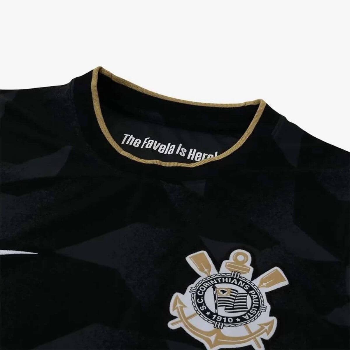 Camisa Corinthians Golden Patch Bordado Masculino