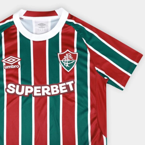 Camisa Fluminense I 25/26 Torcedor Umbro Masculina - Verde+Vermelho - Imagem 4