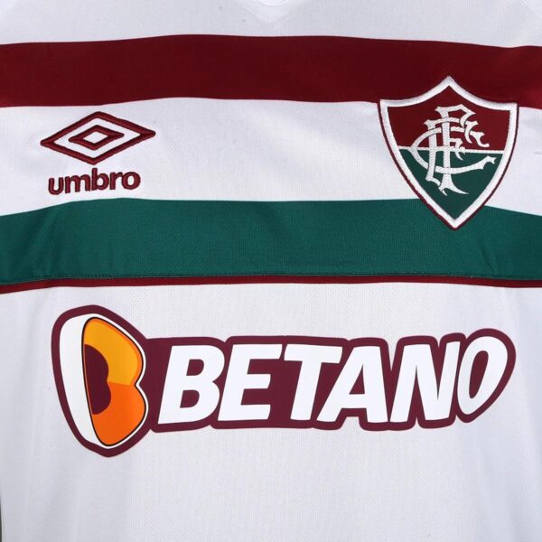 Camisa Fluminense II 23/24  Torcedor Masculina - Branco+Vinho - Imagem 3