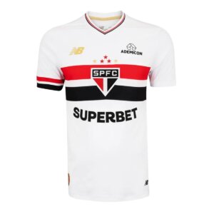Camisa São Paulo I 2025/26 Masculina - Branco+Vermelho
