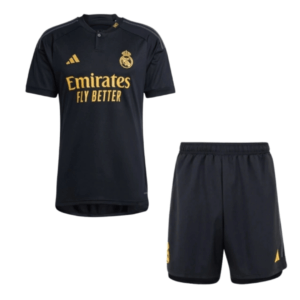 Kit Infantil Camisa de Time Real Madrid Preto