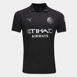 Camisa Manchester City Polo Away Preto III 25/26 Masculina