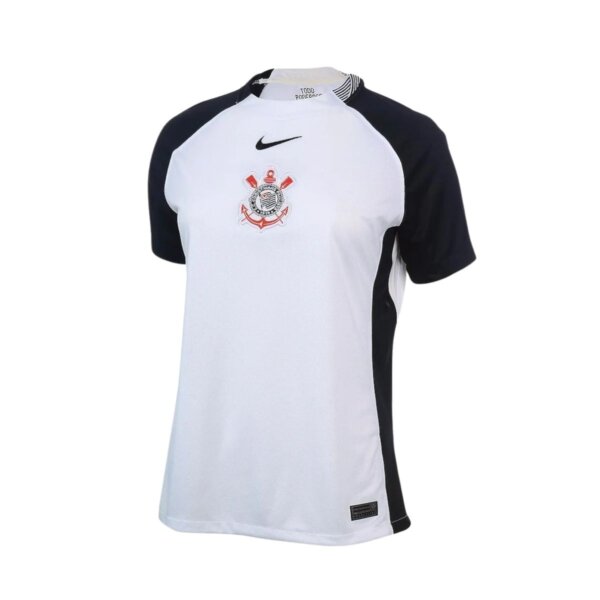 Camisa Corinthians I 2025/26 Feminina - Branco+Preto