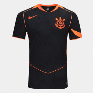 Camisa Corinthians Masculina Preto Laranja 2025/26 Total 90 JOGADOR