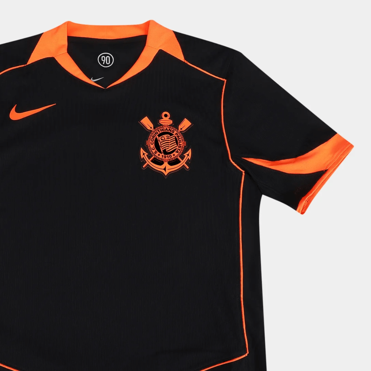Camisa Corinthians Masculina Preto Laranja 2025/26 Total 90 JOGADOR - Imagem 3